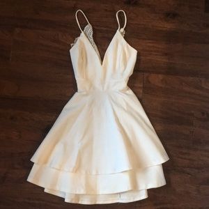 White Windsor lace back dress